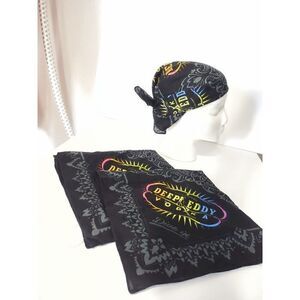 (3) Deep‎ Eddy Vodka Black Scarves Kerchiefs Square Biker Austin Texas Bandana